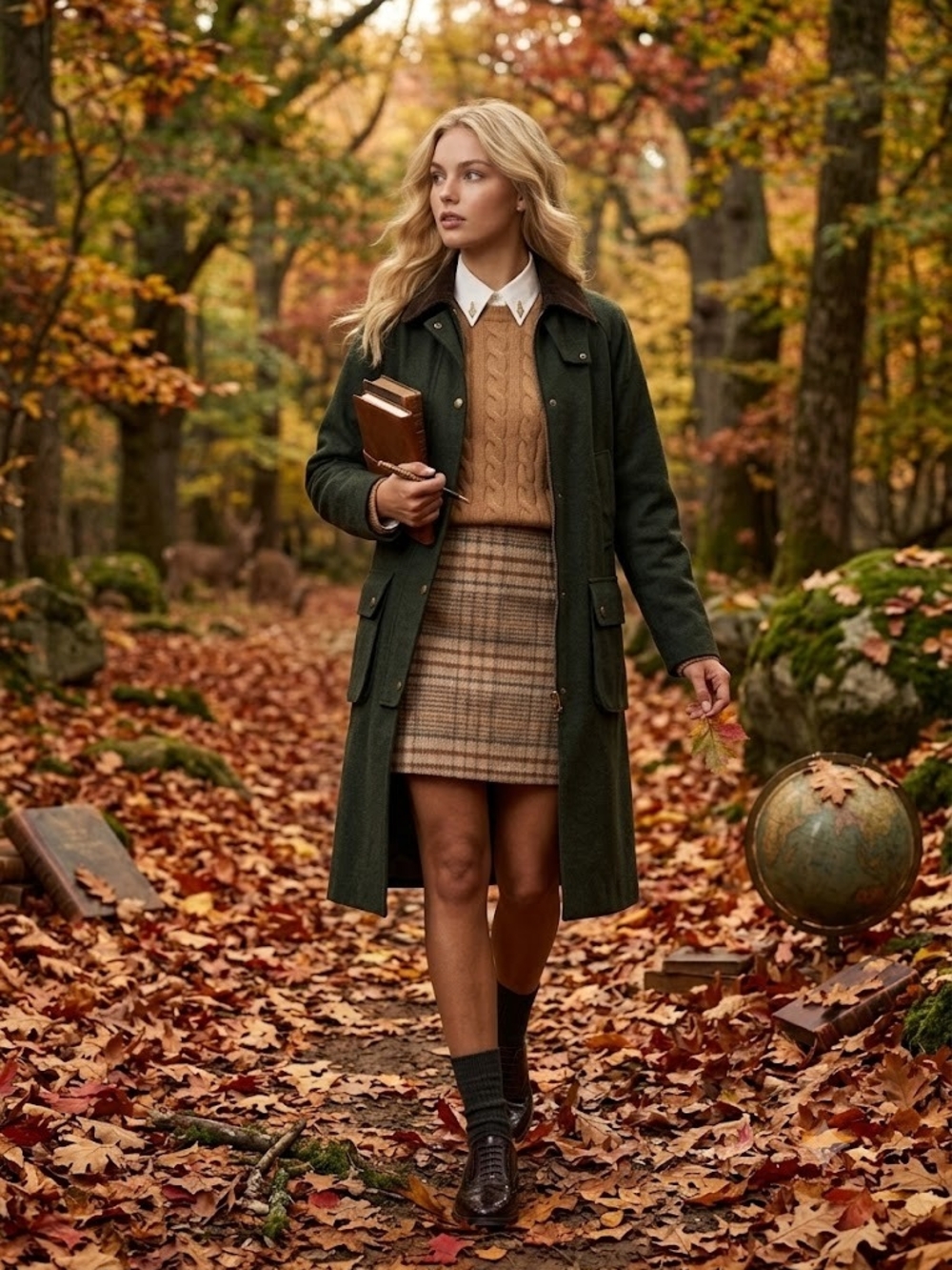 Dark Academia Plaid Mini Skirt Fall Heritage Light Academia Office Siren Wool